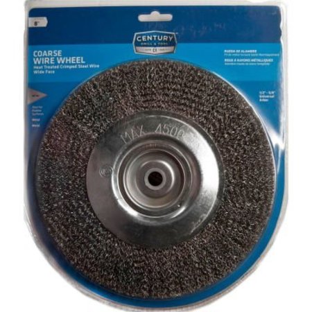 Century Drill & Tool Century Drill 76868 Bench Grinder Wire Wheels 8" Dia. Steel Crimped 76868